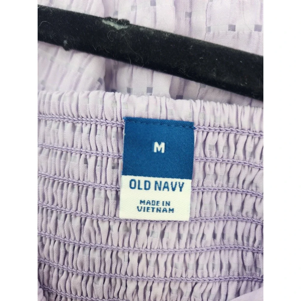 Old Navy Womens Purple Puff Sleeve Smocked Back Fit & Flare Mini Dress Medium - Picture 3 of 8